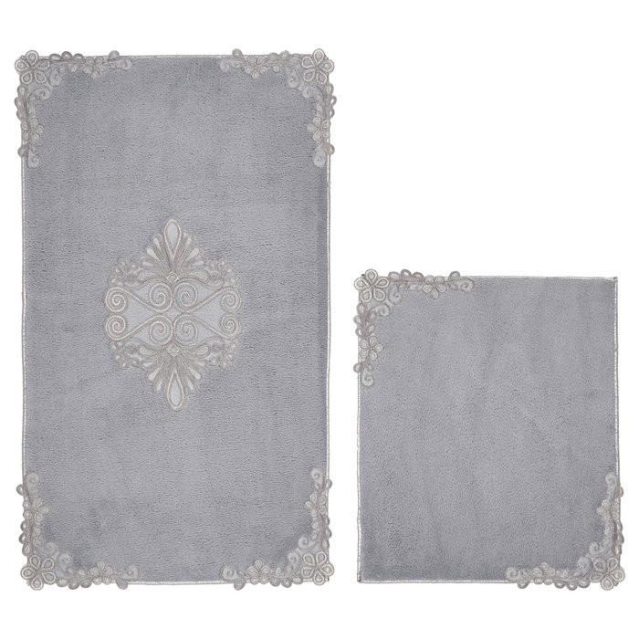 Mijölnir Juego de alfombras de baño de felpa Gris Mijölnir Juego de alfombras de baño de felpa Gris